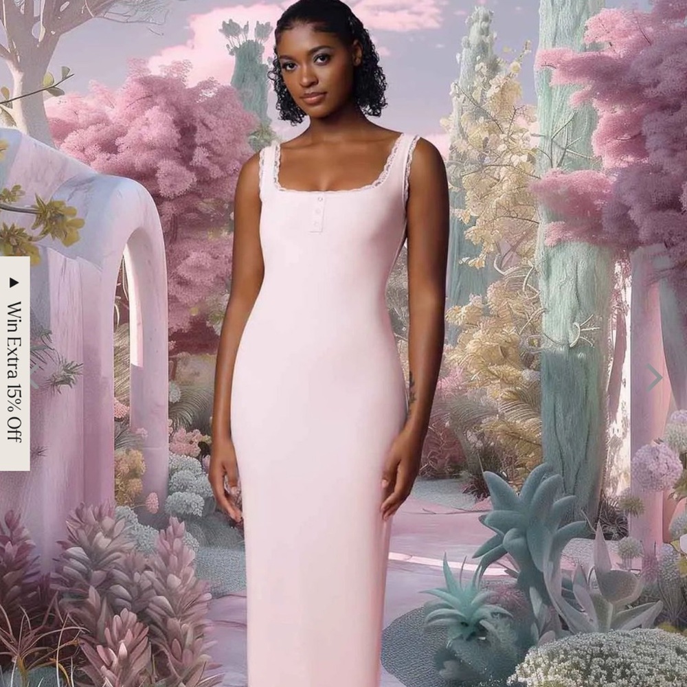 Elegant Pink Sleeveless Dress